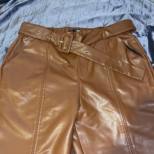 Brown leather pants